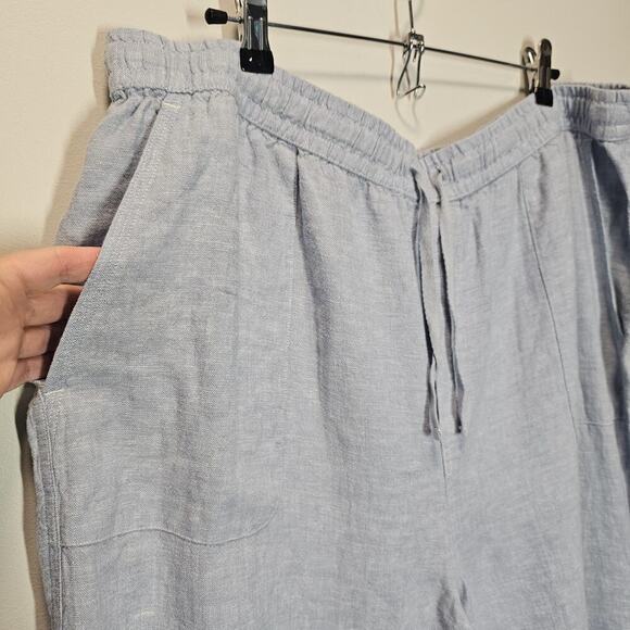 Lucky‎ brand linen blend light blue beachy Cropped Pant size XL - Picture 2 of 8